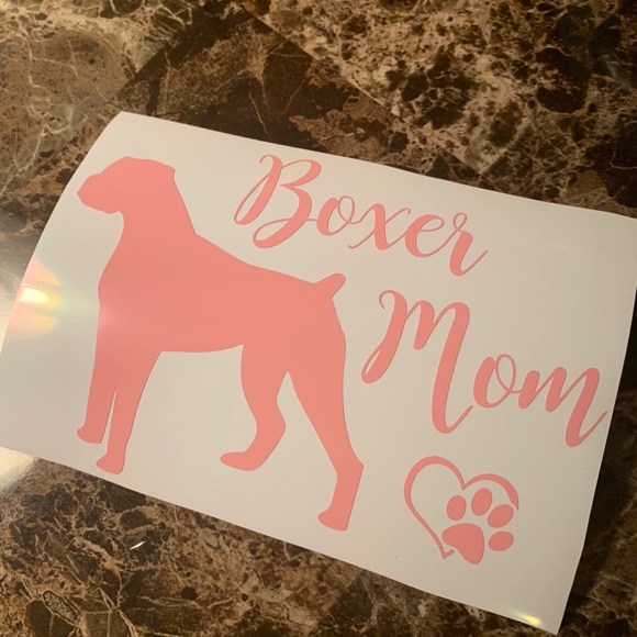 Boxer Mom Dog Car Decal Sticker ( PINK ) - Picture 2 of 3